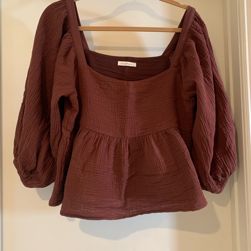 Neuflora Women's Burgundy Blouse